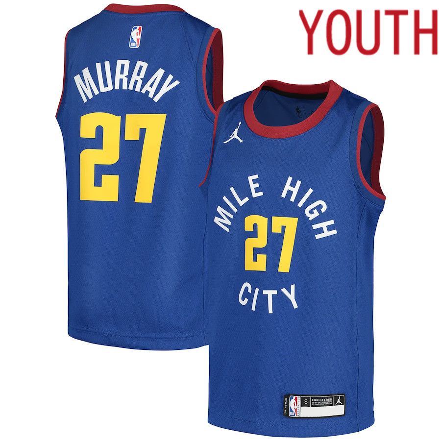 Youth Denver Nuggets #27 Jamal Murray Jordan Brand Blue Swingman Player NBA Jersey